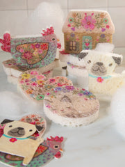 Puff Up Sponges, Set of 5 - Heart