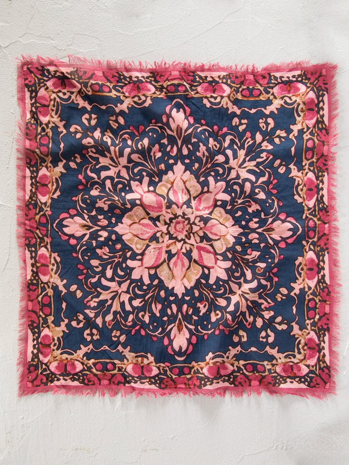 Printed Cotton Bandana - Navy