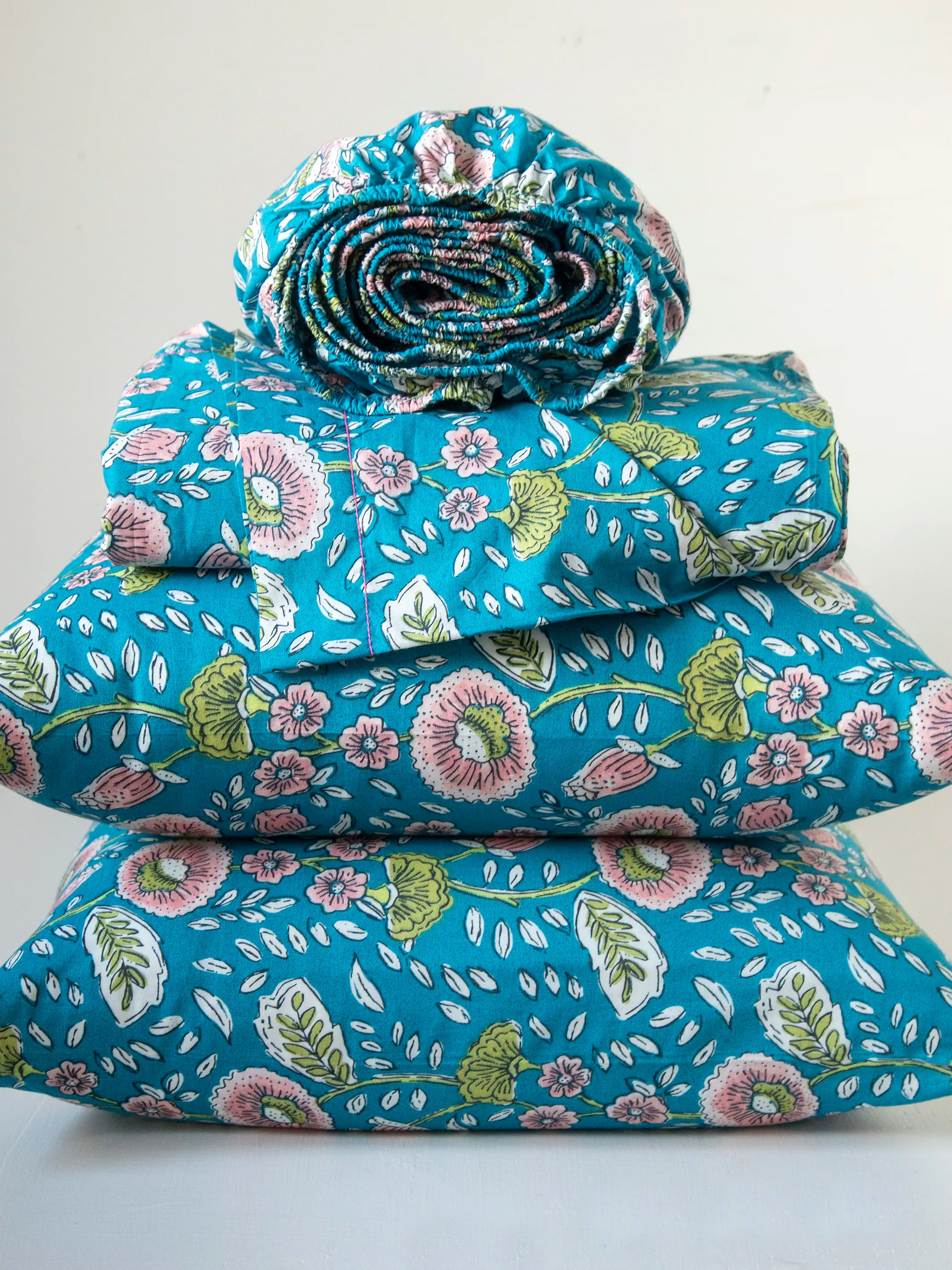 Sooo Soft Cotton Sheet Set - Blue Floral Vines