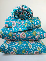 Sooo Soft Cotton Sheet Set - Blue Floral Vines
