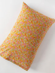 Mix & Match Cotton Pillowcase, Single - Olive Daisy Toss