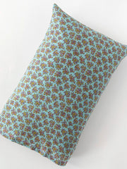 Mix & Match Cotton Pillowcase, Single - Turquoise Folk Floral