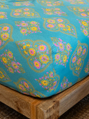 Mix & Match Cotton Fitted Sheet - Teal Willow Medallion
