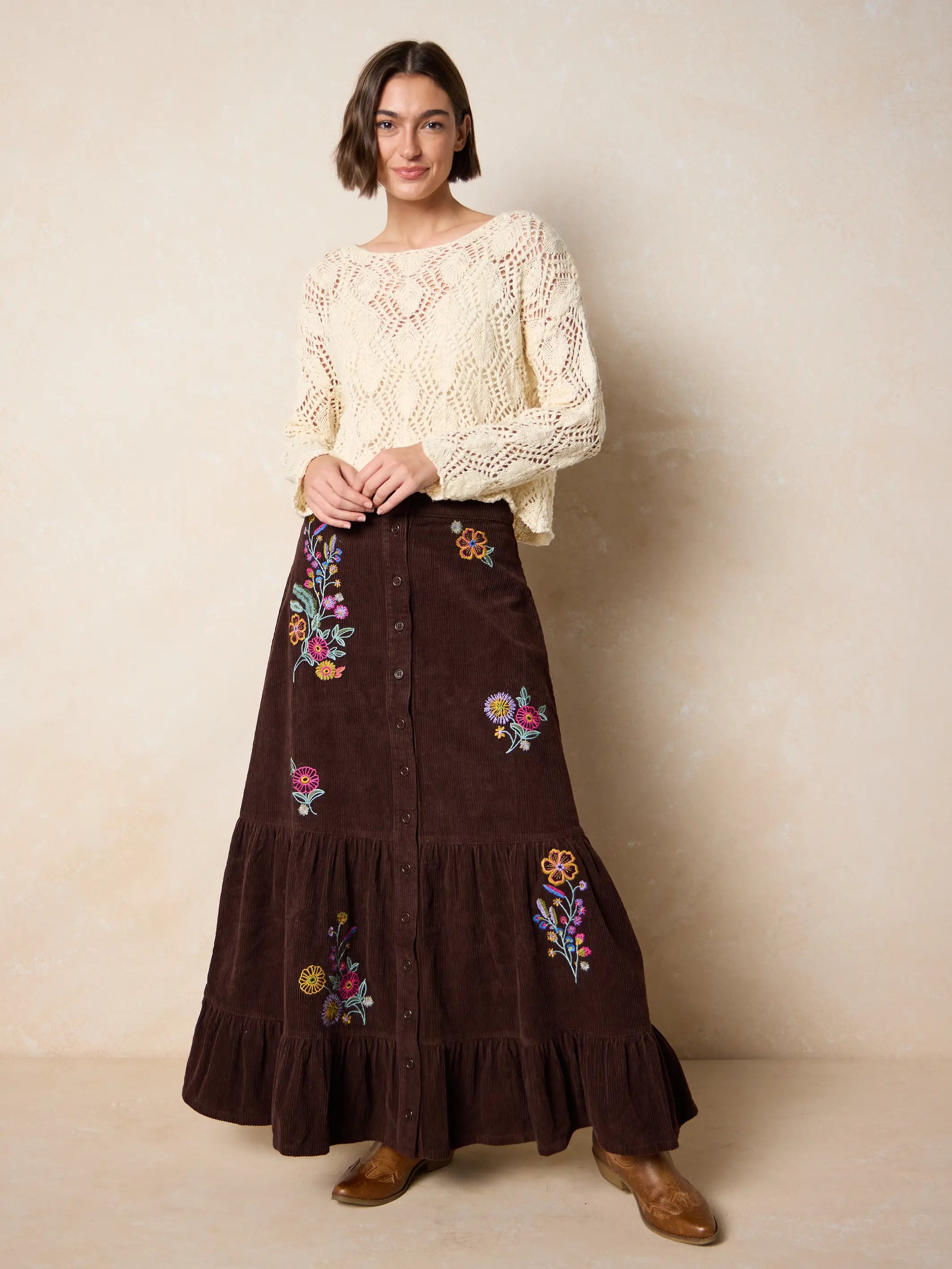 Blythe Cropped Cotton Sweater - Cream