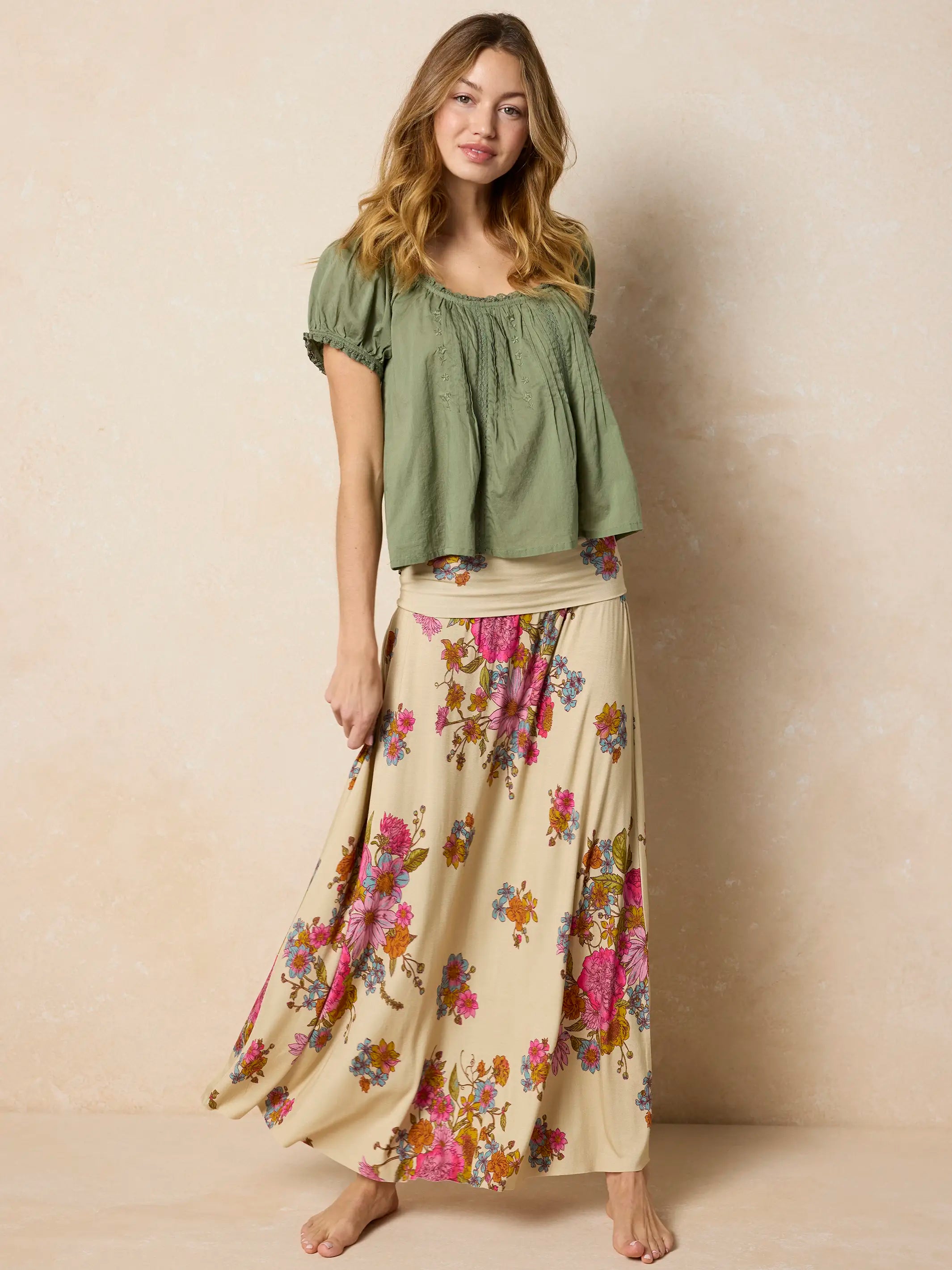 Sweet Nothings Embroidered Cotton Top - Sage