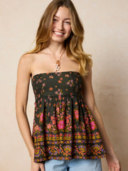 Malia Mini Skirt - Blooming Bandana Charcoal