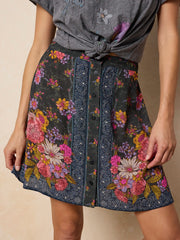 Elaina Mini Skirt - English Garden Charcoal