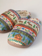 Cozy Sherpa Slippers - Moose Cabin Borders