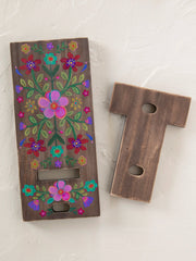 Wooden Phone Stand - Cocoa Folk Flower