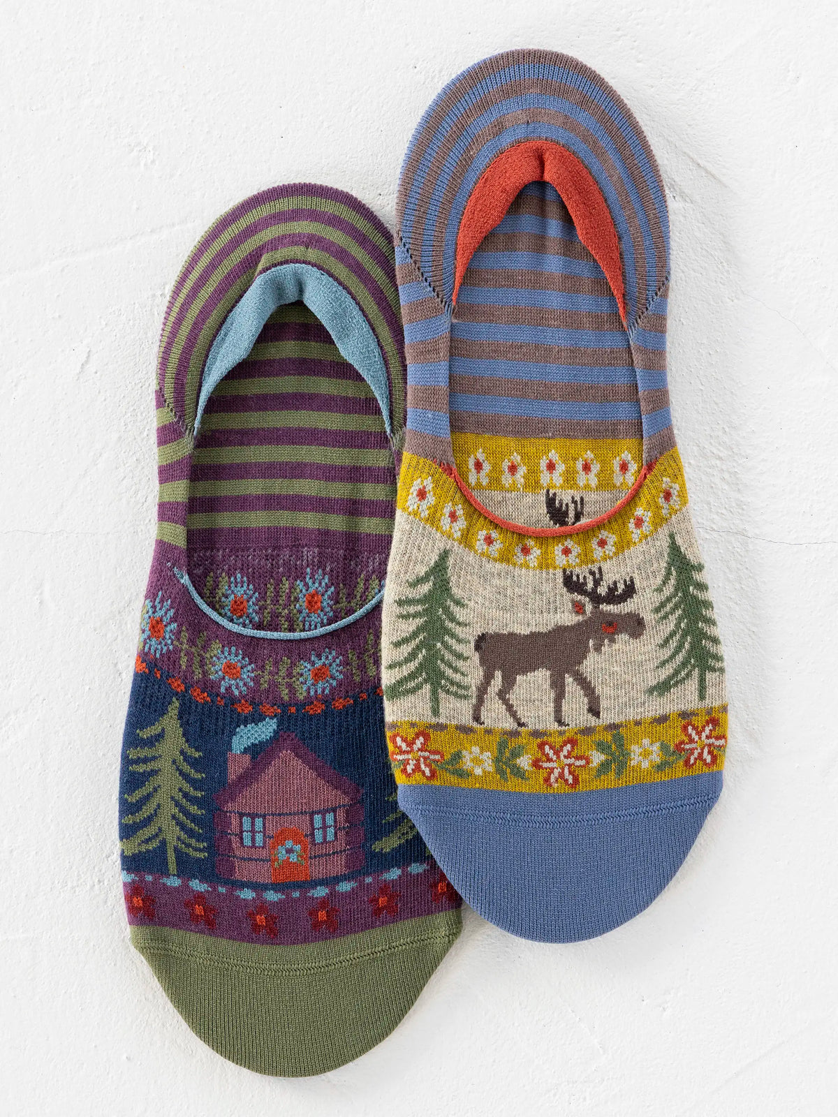 No Show Socks, Set of 2 - Tan Moose