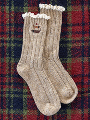 Little Things Embroidered Socks - Dog