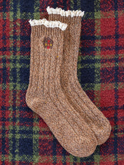 Little Things Embroidered Socks - Cabin