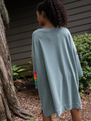 Billie Oversized Sweatshirt - Dusty Blue Rainbow
