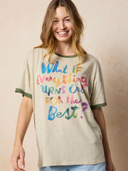 Ringer Oversized Tee Shirt - For The Best