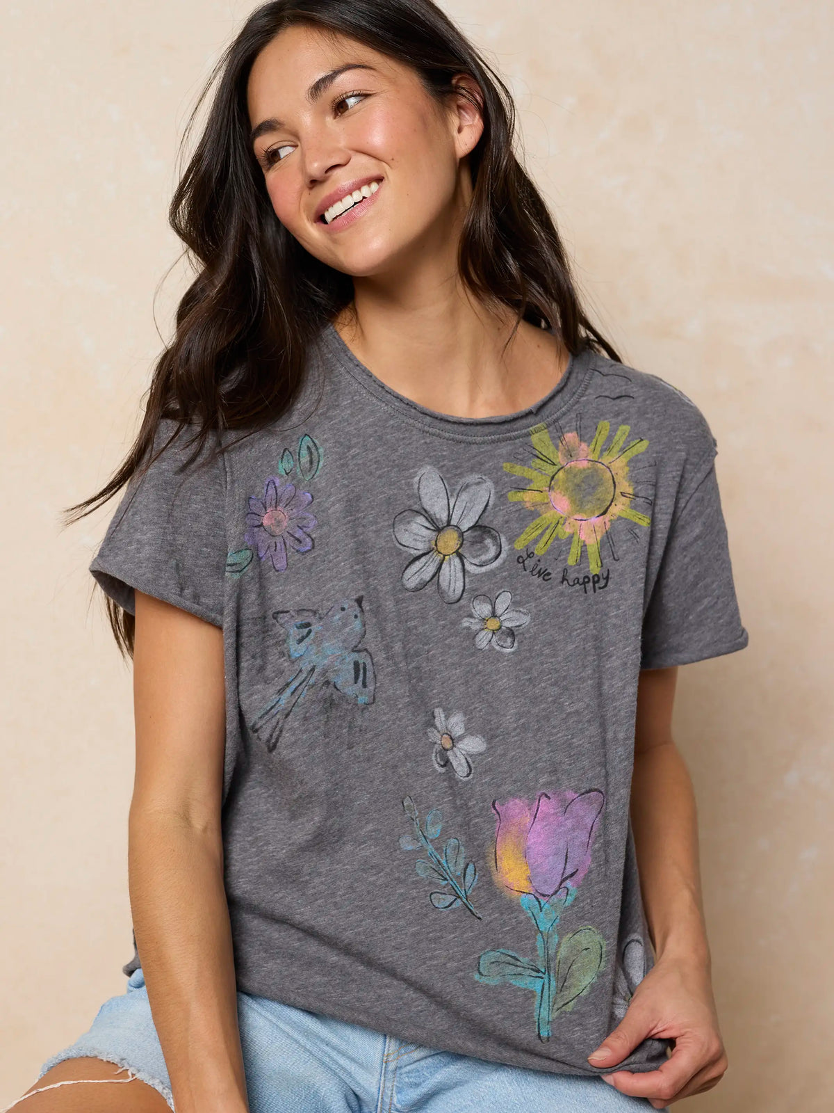 Aidan Cotton Tee - Charcoal