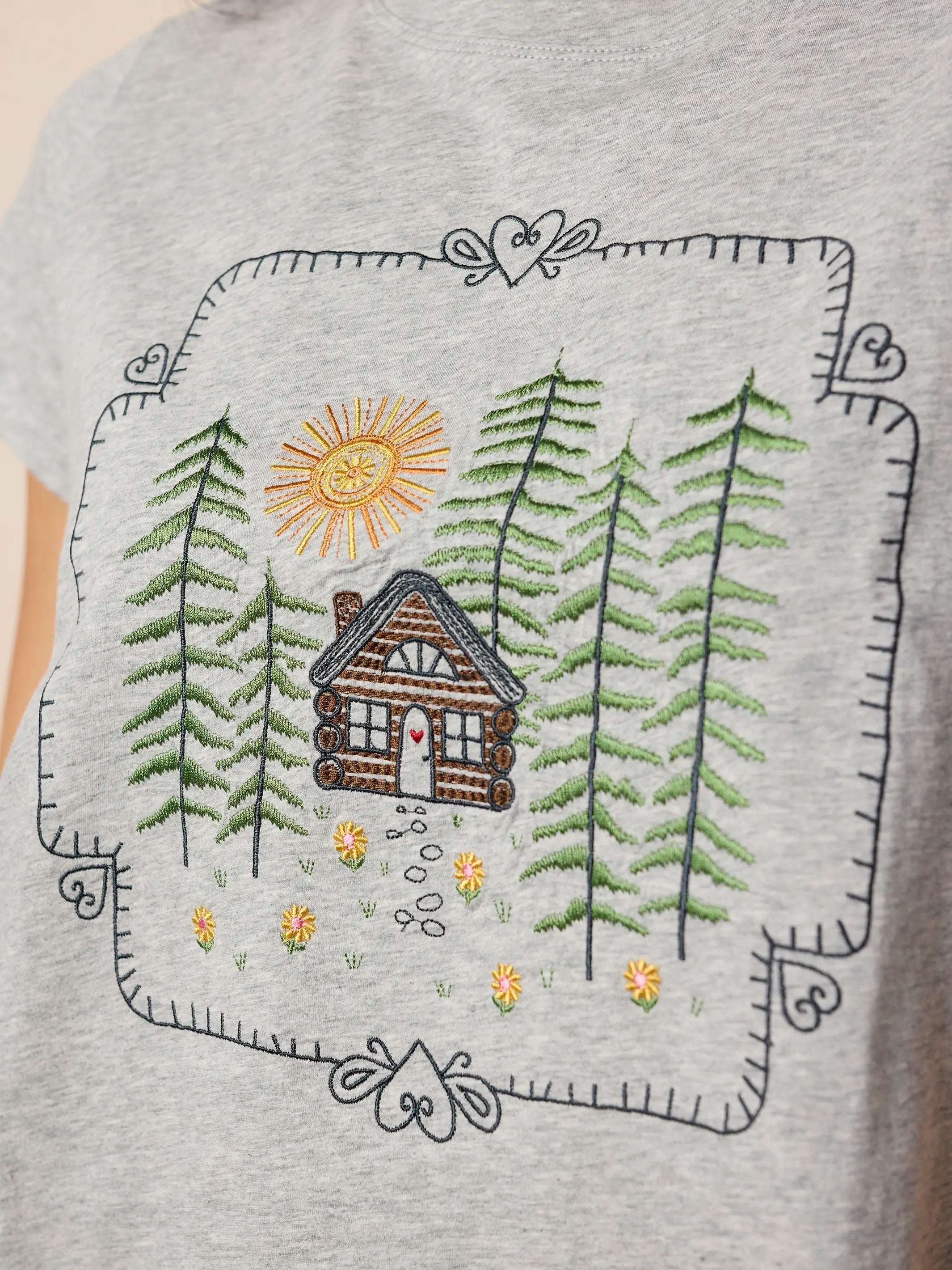 Noah Embroidered Cotton Tee - Cabin