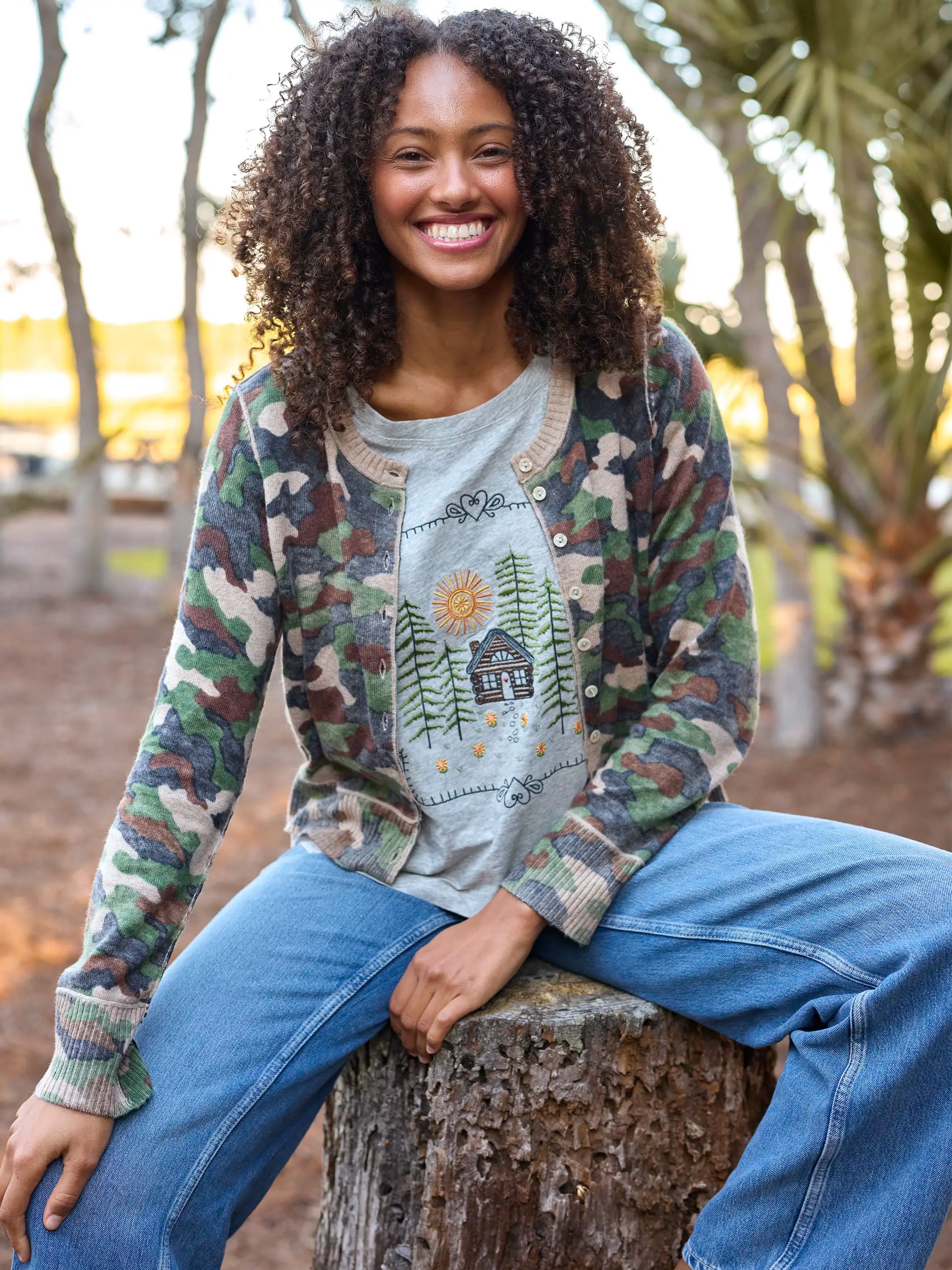 Your Everything Cardigan Sweater - Olive Camo