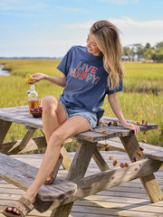 Take It In Cotton Applique Tee - Live Happy