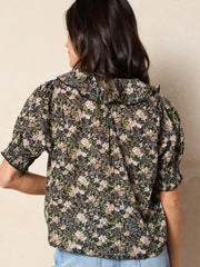 My Favorite Cotton Top - Black Flung Floral