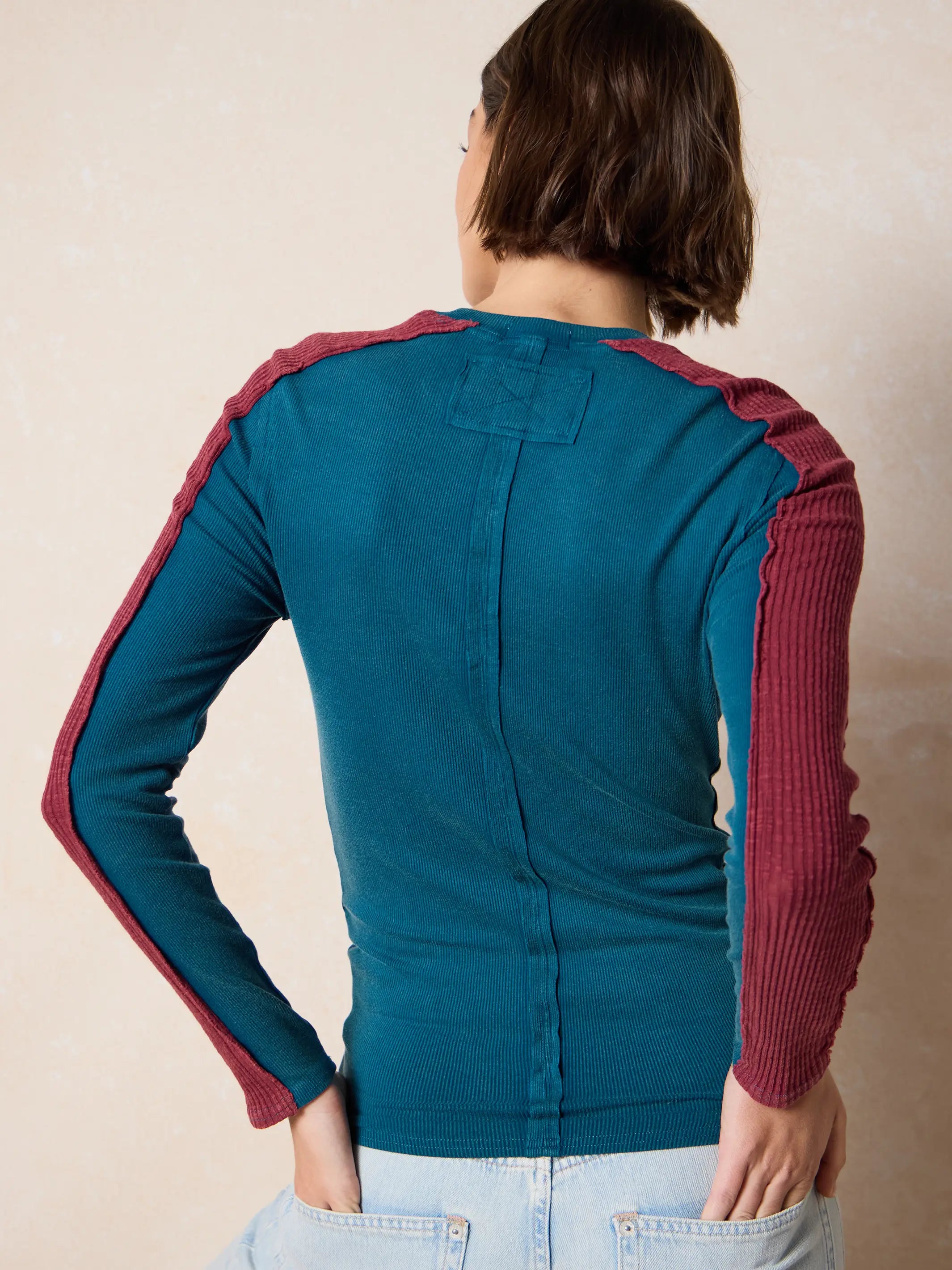 Austin Ribbed Knit Top - Teal