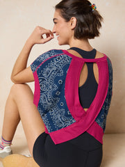 Cut It Out Cotton Tee - Indigo Bandana