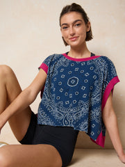 Cut It Out Cotton Tee - Indigo Bandana