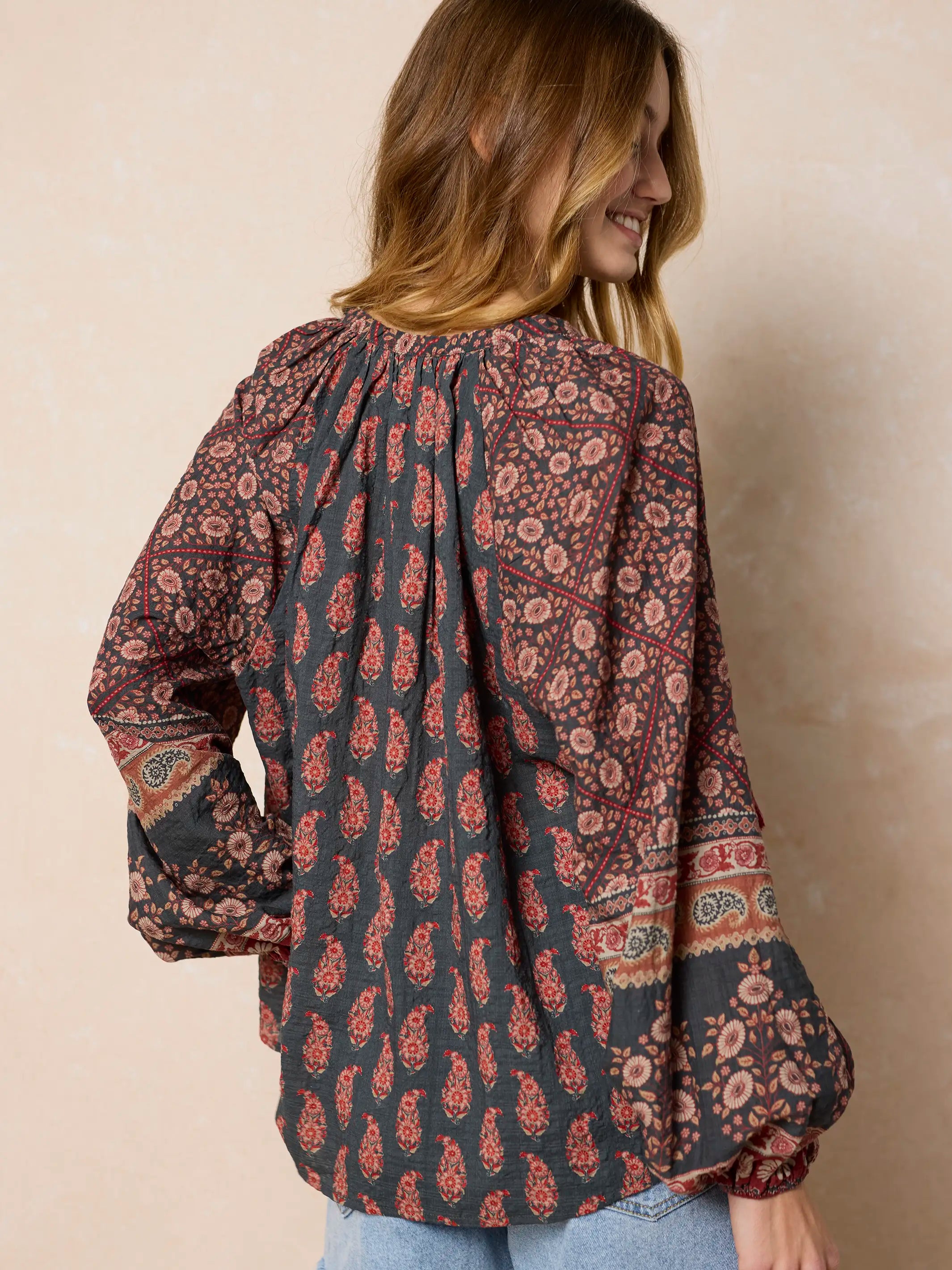 Camille Top - Wildflower Medallion Border