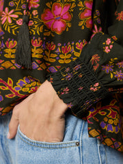 Dara Top - Blooming Bandana Charcoal