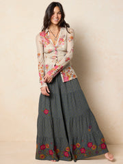 Carina Mesh Top - English Garden Cream