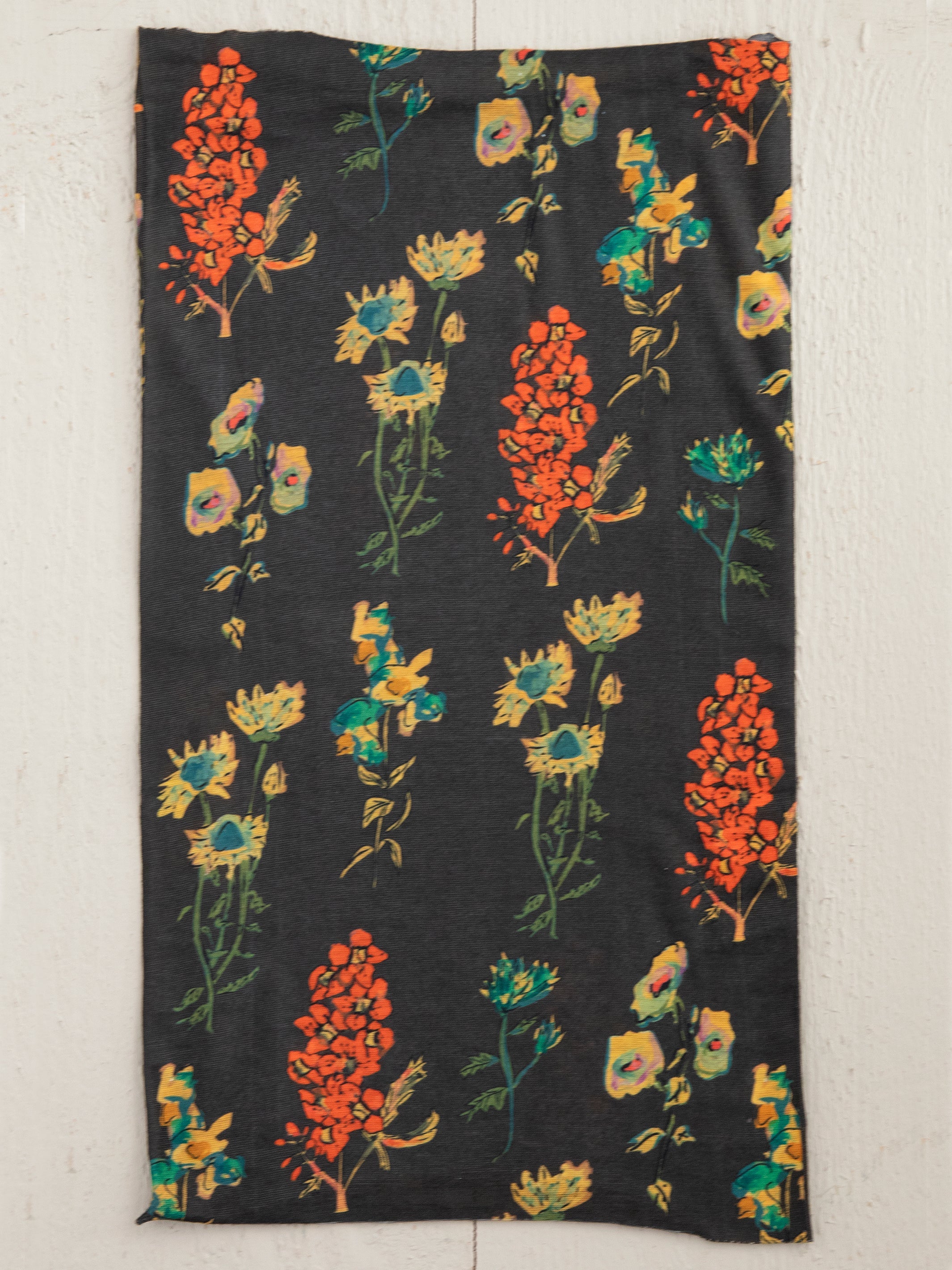 Full Boho Bandeau® Headband - Charcoal Orange Floral